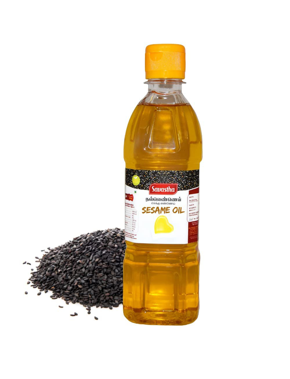 Gingelly Oil | Sesame Oil For Cooking | Natural Cold Pressed | Cholesterol Free . 500 ml