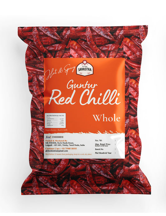 Savastha Red Chilli | Lal Mirch | No Artificial Colors or Preservatives | Sun Dried | 200gm.